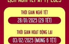 LỊCH NGHỈ TẾT ẤT TỴ 2025